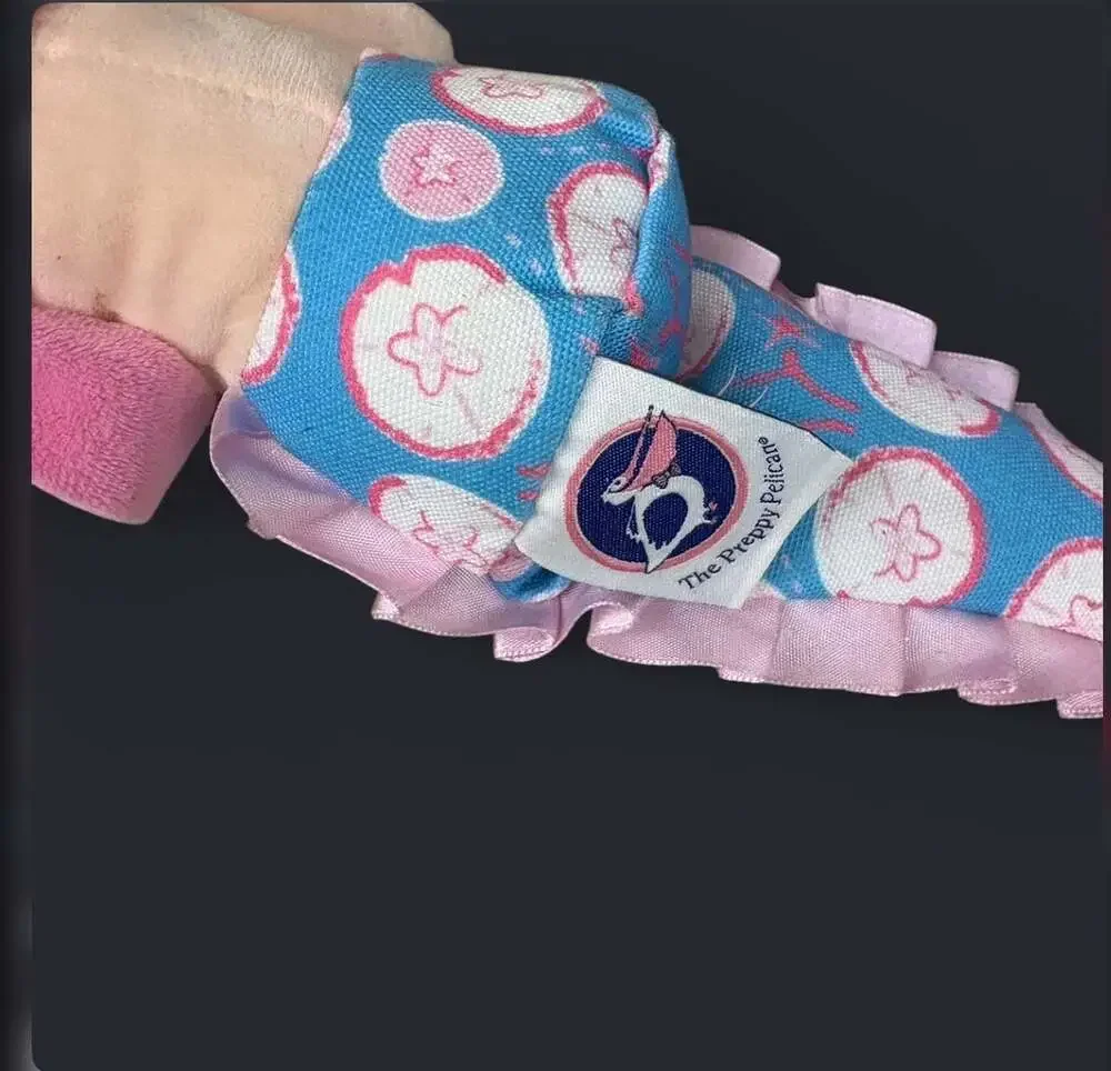 The Preppy Pelican Blonde Mermaid Plush Doll Pink and Blue Sand Dollar Print